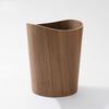 Holz-Mülleimer mit Ein-Knopf-Druckdeckel Geruchsisolierender Abfalleimer mit glatten abgerundeten Ecken Beige oder Braun Eine Größe für Wohnzimmer Schlafzimmer Aus