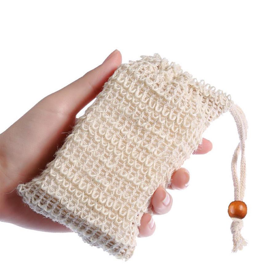 

Рамиевая мыльница-мешочек и сетка для вспенивания для очищающего средства для лица 9x14 CM