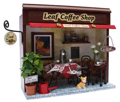 Billy Handmade Dollhouse Kit Corner Shop Kit Leaf Coffee Shop 8787