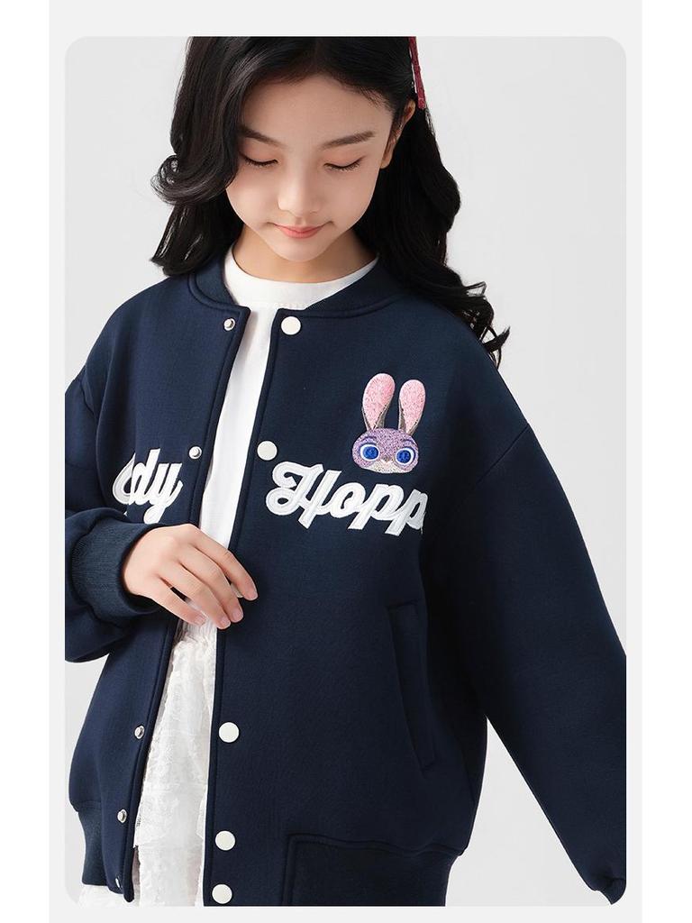 Officer Judy Hopps Baseballjacke für Mädchen - Cartoon-Schleife Herbst-Oberbekleidung