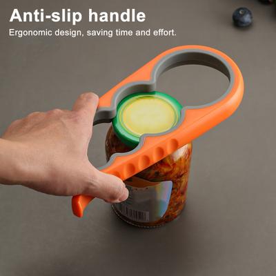 4-in-1 Jar Opener with Non-Slip Silicone Grip Multi-Function Bottle Can Lid Remover for Kitchen Ergonomic Rust-Proof Essential Tool for Arthritis