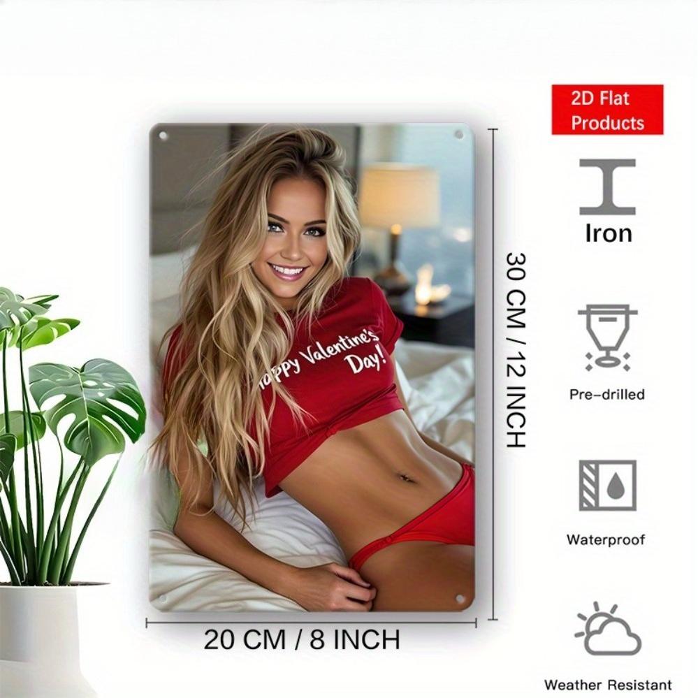 Rote Sport Metall Wandkunst 8x12 Zoll - Langlebig Wasserdicht Vorgebohrt Einfache Installation - Retro Zuhause Küche Garten Schlafzimmer Bar B