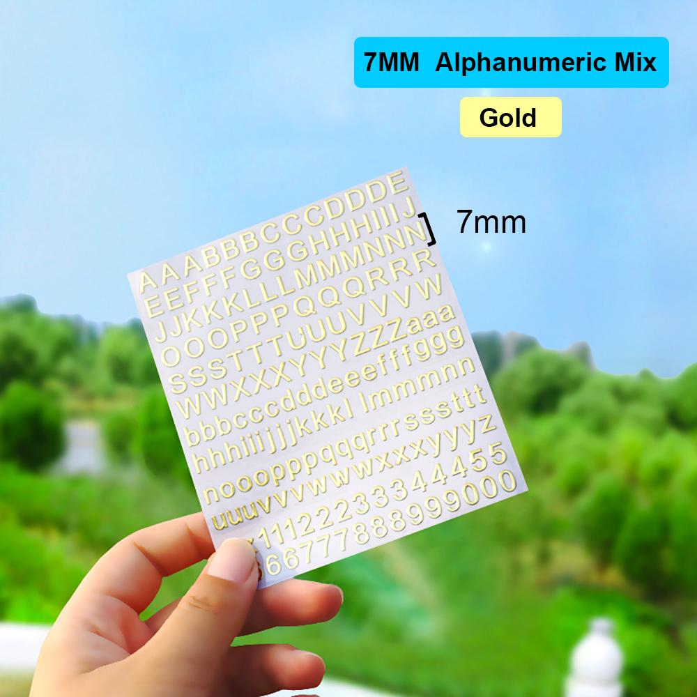 Silicone world 2-9mm Alphabet Letters Numbers Decor Stickers Gold Silver Epoxy Resin Filler For DIY Silicone Molds Craft Making