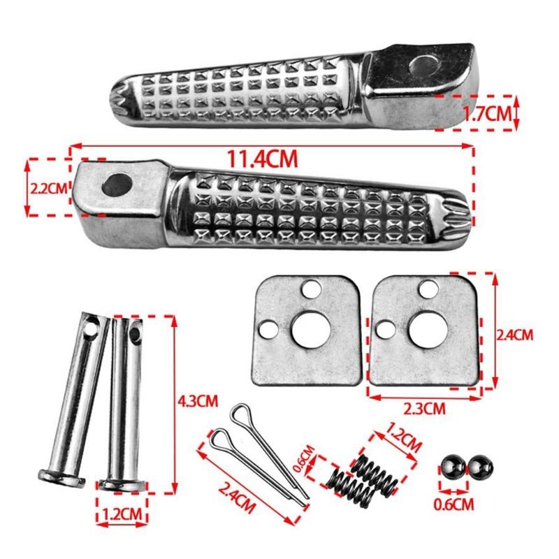 31BC Aluminum Motorcycle Foot Pegs Rear Passenger Footrest Easy to Mount for Bikes