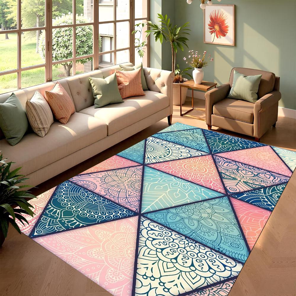 Bohemian Style Printed Carpet Ethnic Style Mosaic Pattern Door Mat Living Room Bedroom Decoration Rug