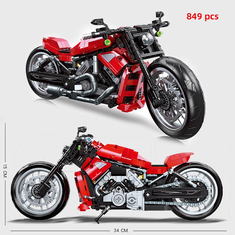 Technical Motorcycle Building Block City Motor Racing Car Speed Motorbike Off Road MOC Model Vehicle Toys For Adults Boy Gifts