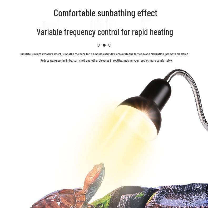 Reptile Basking Lamp with UVB, Smart Timer & Calcium Supplement for Turtles and Lizards