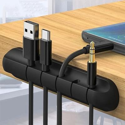 Silicone Cable Organizer Cable Winder Desktop Tidy Management Clips Cable Holder For Mouse Headphone USB Charger Wire Organizer
