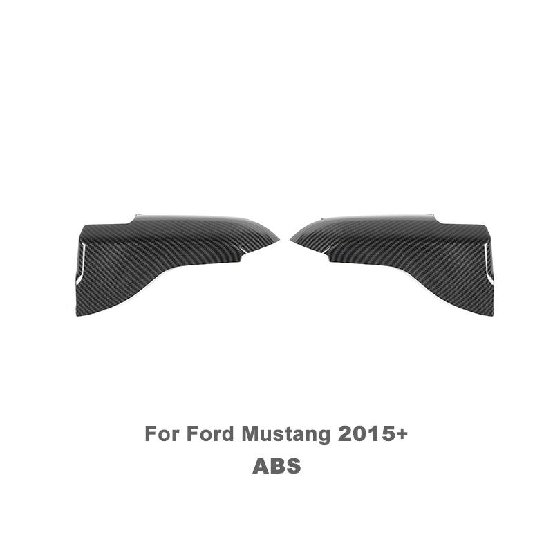 Car Steering Wheel Door Handle Decoration Center Console Cover Protective Sticker For Ford Mustang 2015 Up ABS Car Accessories Carbon Fiber Black