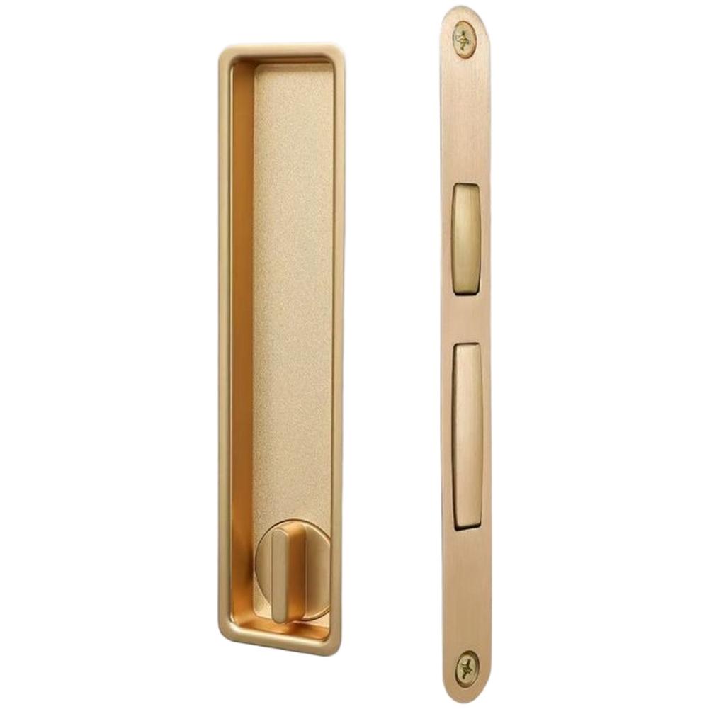 Zinc Alloy Sliding Door Lock Concealed Handle Push To Open Silent Mechanism For Home Kitchen Bathroom Modern Hardware