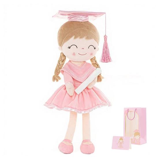 

2026 Graduation Plush Doll with Cap & Gown Soft Stuffed Toy for Kids 13-Inch Commemorative Gift for Kindergarten Preschool Elementary Grads 35cm рожевий