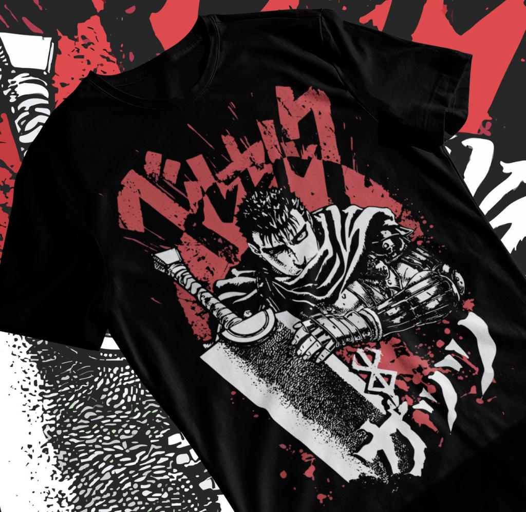 Berserk Manga Strip Guts Berserker Armour Anime Tshirt T-shirt Soft Tee