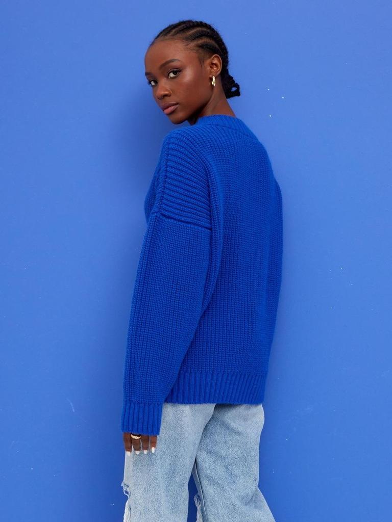 049 Women's V-Neck Loose Sweater: New Autumn/Winter, European American Style