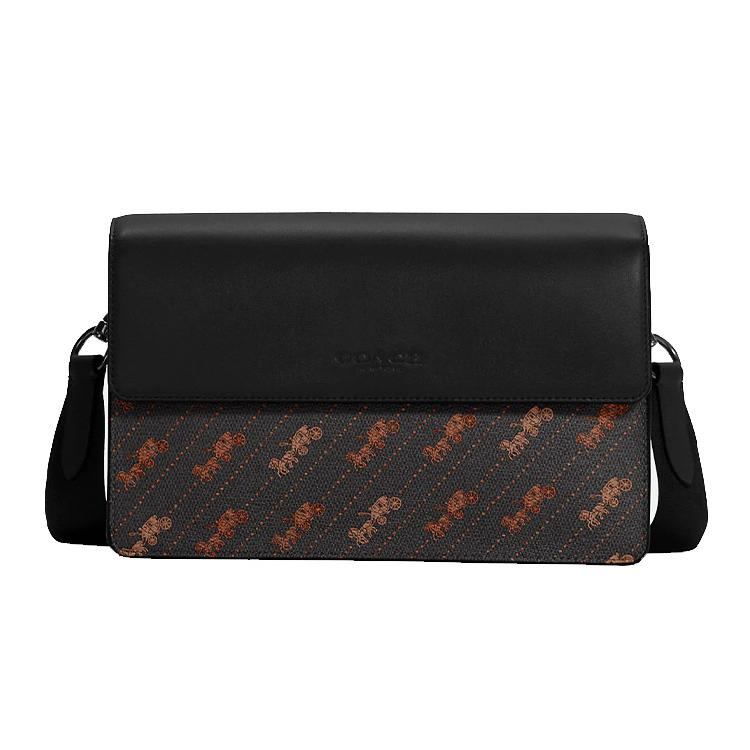 

Новая маленькая квадратная сумка COACH Turner из канвы с кожей, сумка через плечо, сумка кроссбоди, маленький размер, мужская, черная C6585-QBDF5 24.9*5.1*16.5CM
