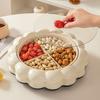 Divided Rotatable Fruit Platter Large Capacity Snack Storage Box Candy Nut Serving Tray  Kitchen