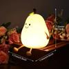 1PC Creative Cute LED Pear Night Light USB Rechargeable Dimming Touch Silicone Table Lamp Bedroom Decoration Couple Gift Boby Light