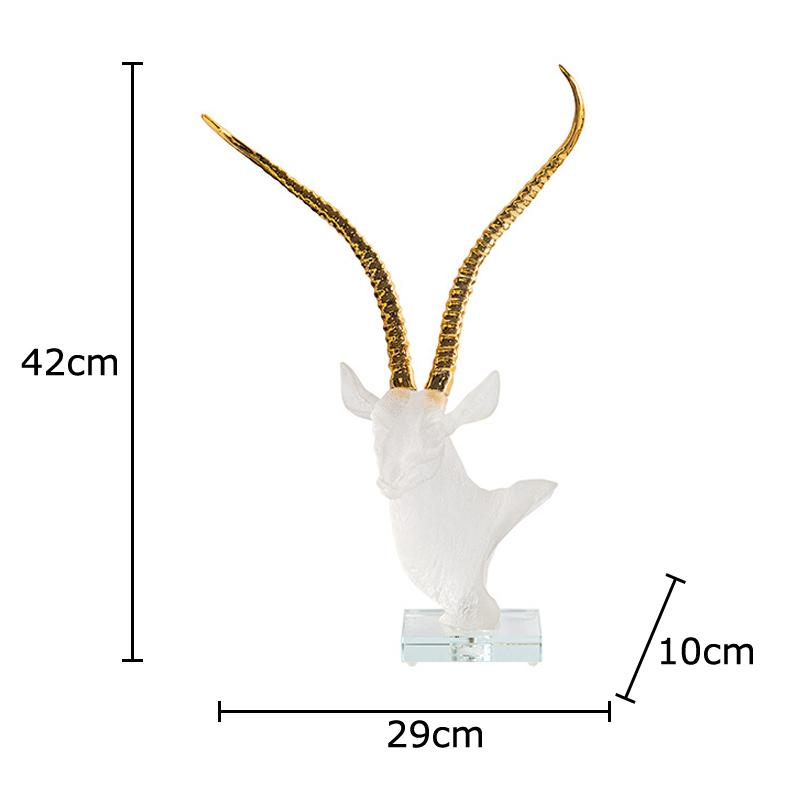 Creative Antelope Statue Handicrafts Ornaments Desk Decoration Transparent Antelope Sculpture Glass Base Room Aesthetic Decor