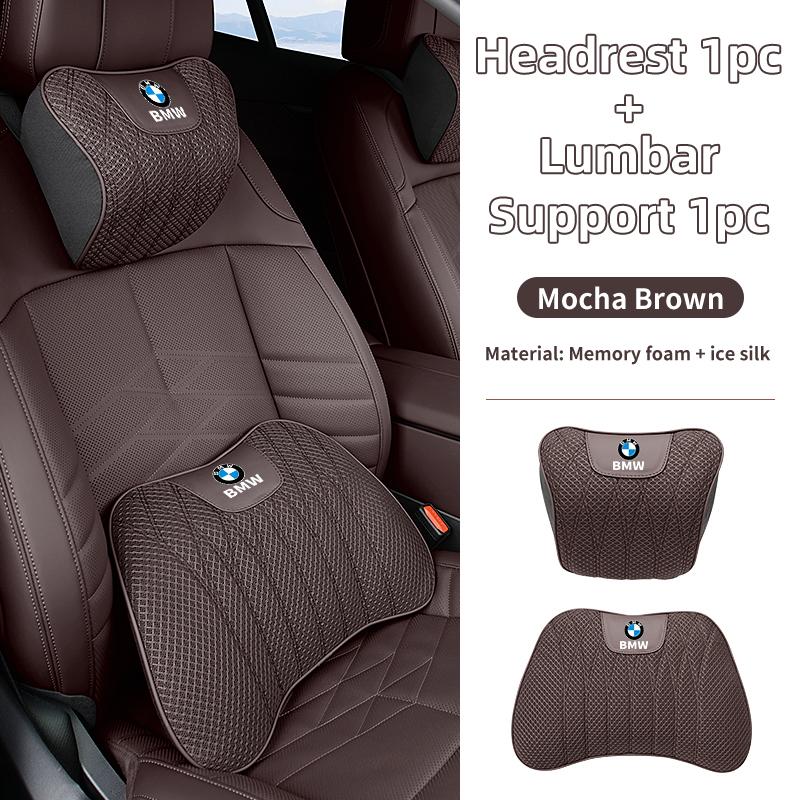 Ice Silk Car Headrest Neck Cushion Lumbar Support Pillow Seat Cushion For BMW 3 5 Series G32 G20 F10 F30 X3 G01 X5 G05 G30 G60