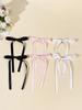 6 pieces music festival solid-colored bow hair clips for women's wedding jewelry, simple and sweet hair accessories