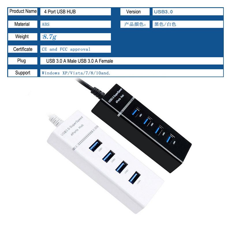 Hot Style Usb 3.0 Hub High Quality 4 Port Usb Hub for PC Factory Price Usb Hub