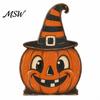 Reusable Wood Holiday Ornaments Halloween Tiered Tray Decorations, Wooden Tabletop Ornaments, Vintage Centerpiece Cute Ghost And Pumpkin Figures