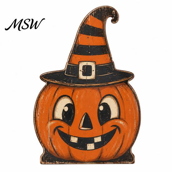 Reusable Wood Holiday Ornaments Halloween Tiered Tray Decorations, Wooden Tabletop Ornaments, Vintage Centerpiece Cute Ghost And Pumpkin Figures