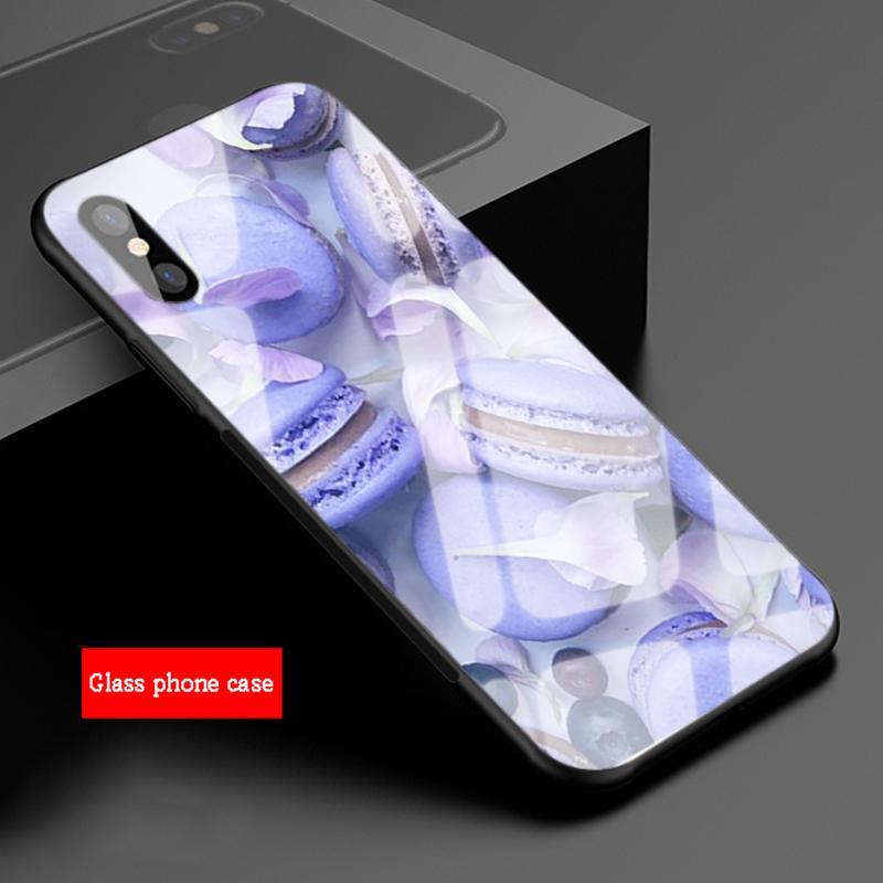 Custodia per telefono in vetro temperato Macaron per iphone 12 11 Pro Max 5 6 7 8 PLUS X XS XR XSMax Guscio 12Pro Copertura Guscio