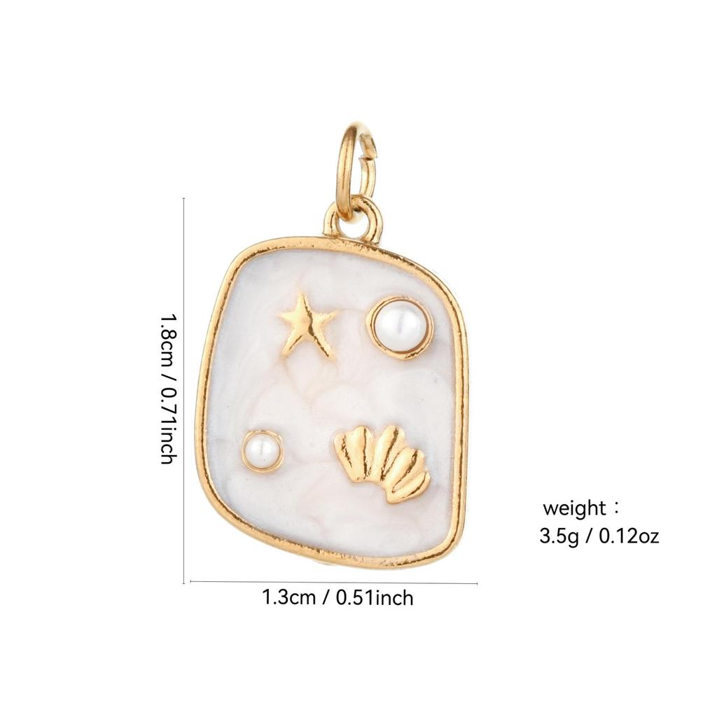 18K Gold Plated Stainless Steel Beach Pendant Charm for DIY Necklace & Bracelet Jewelry