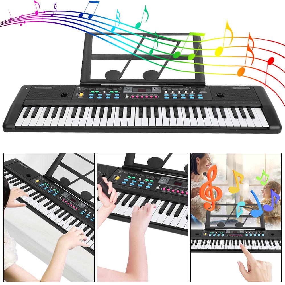 61 Keys Electronic Organ Portable Digital Music Keyboard with Microphone Kids Toy