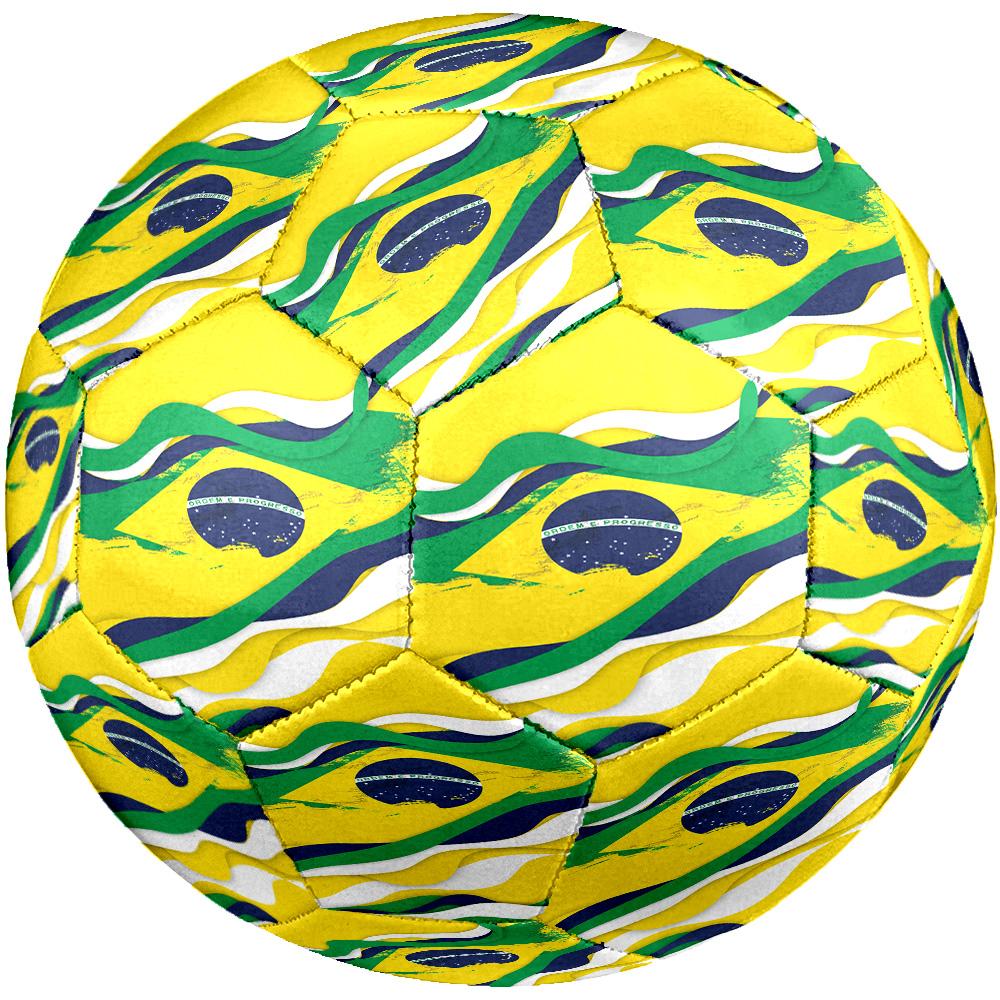 Bandera de Brasil Arte Balón de Fútbol Tamaño 5 Fútbol Cosido a Máquina Interior/Exterior Entrenamiento y Partidos para Accesorios de Fútbol