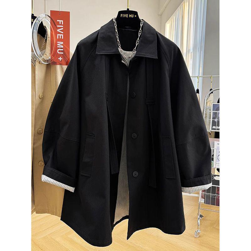 2025 High-End Ležérní Dámský Středně Dlouhý Trenčkot - Jaro/Podzim Tenká Pracovní Bunda Trend