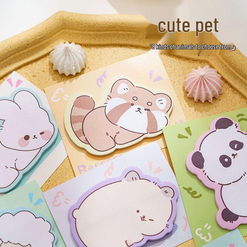 Irregular Shape Sticky Notes: Cute Cartoon Memo Pads, Student Writing Paper, Reusable Marking Labels