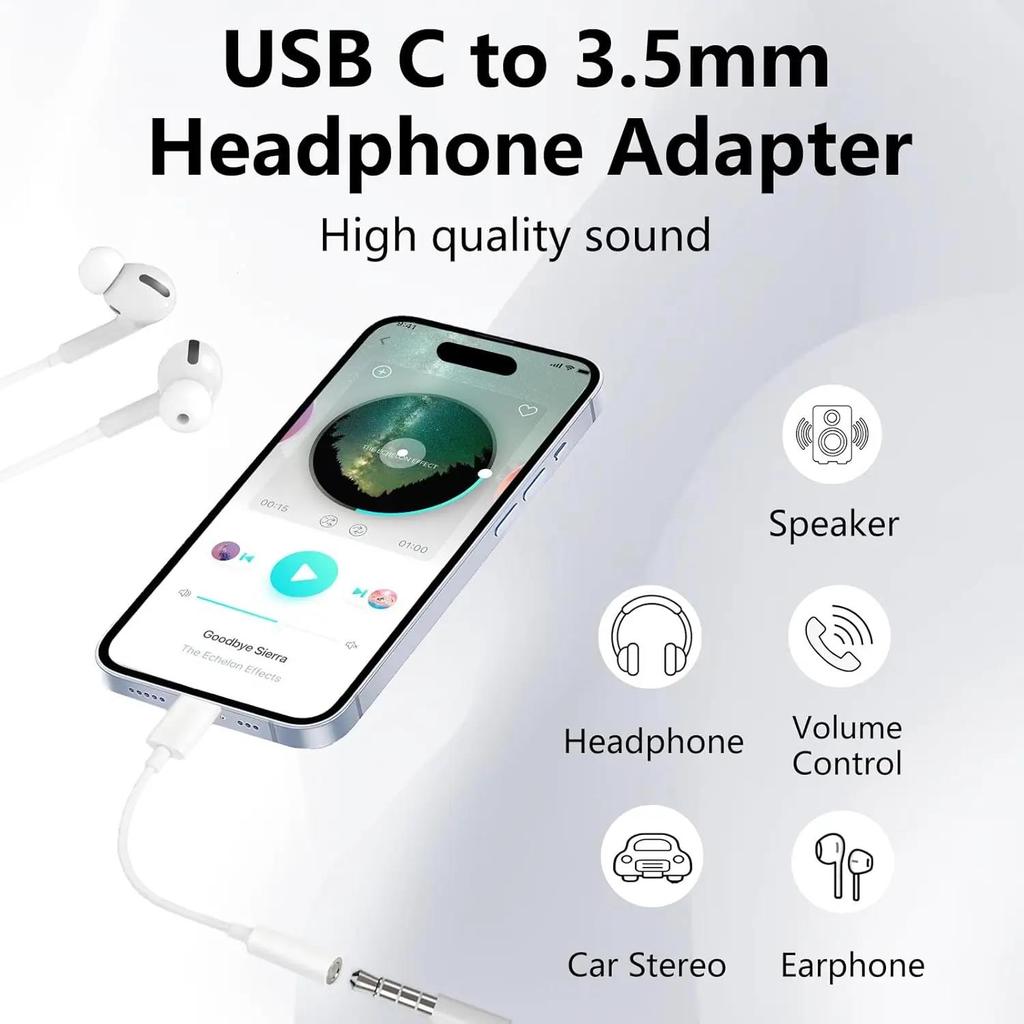 Type C To 3.5mm Aux Adapter Headphone Jack Adapter Audio Cables Earphone Converter for Sumsang Xiaomi Redmi Google Huawei 6