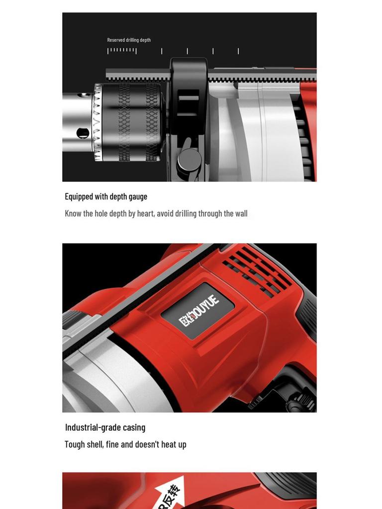 High-Power Variable Speed Impact Drill & Rotary Hammer Electric Screwdriver
