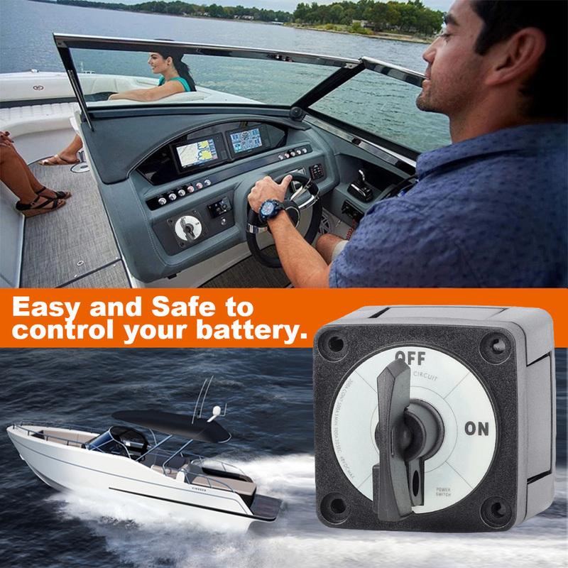 300A DC 48W Single Battery 2 Position Mass Switch With Locking Key Marine Isolator Disconnect Rotary For Camping RV Truck Boat