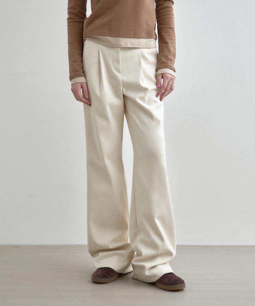 MONGDOL Winter Ver) One-Pleat Wide Slacks Ivory Mdpt025Fwivory
