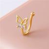 Trendy Butterfly Nose Ring U Shaped Clip Nose Ring Bendable Nose Ring For Women Girls  Non Pierced Nose Clip Gifts