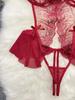 2024 Sheer Bow Lace Sexy Jumpsuits Women Hollow Out Porno Lingerie Romper Female Open Crotch Fashion Strap Transparent Playsuits