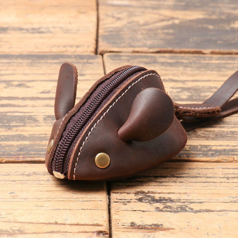 Cute Mouse Purse Retro Storage Bag Portable Mini Coin Purse  Unisex