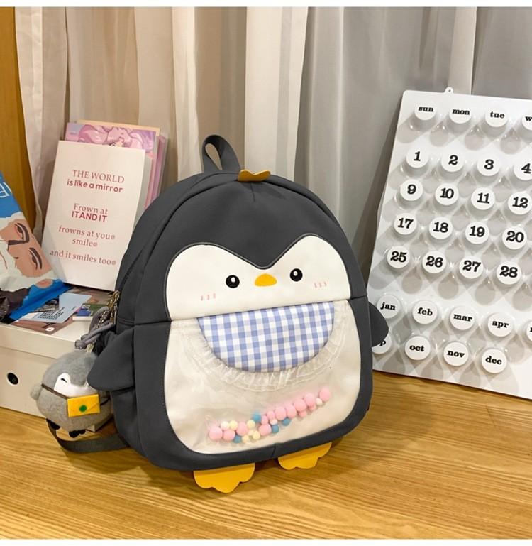 Min Cartoon Girl Backpack With Breathable Nylon For Daily Use And Laptop Storage