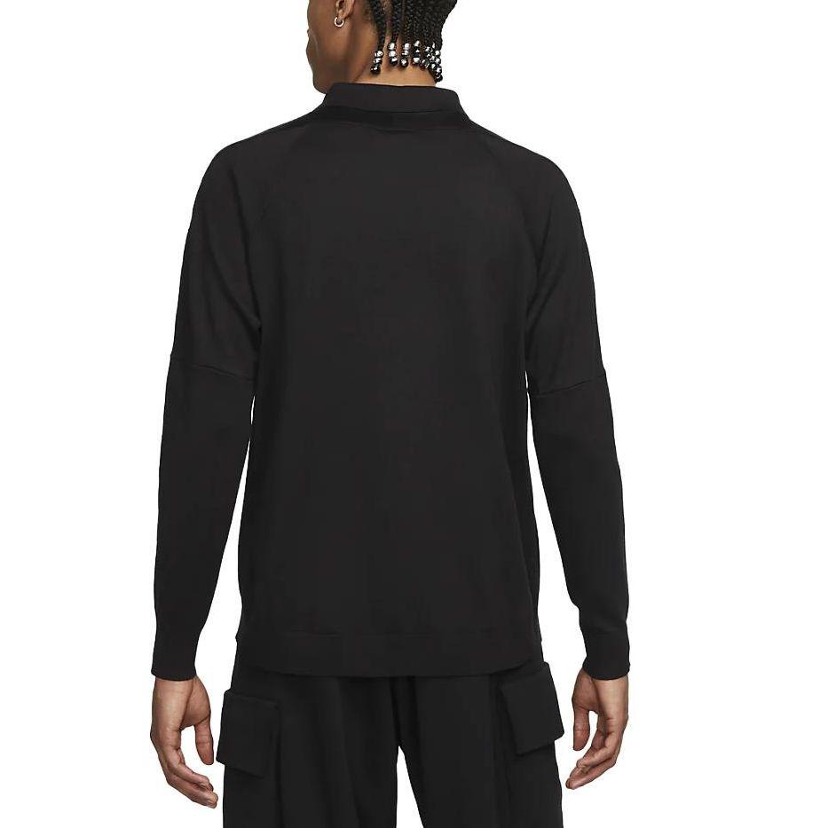 Nike Solid Color Pullover Long Sleeve Polo Men Tops Black DV7462-010