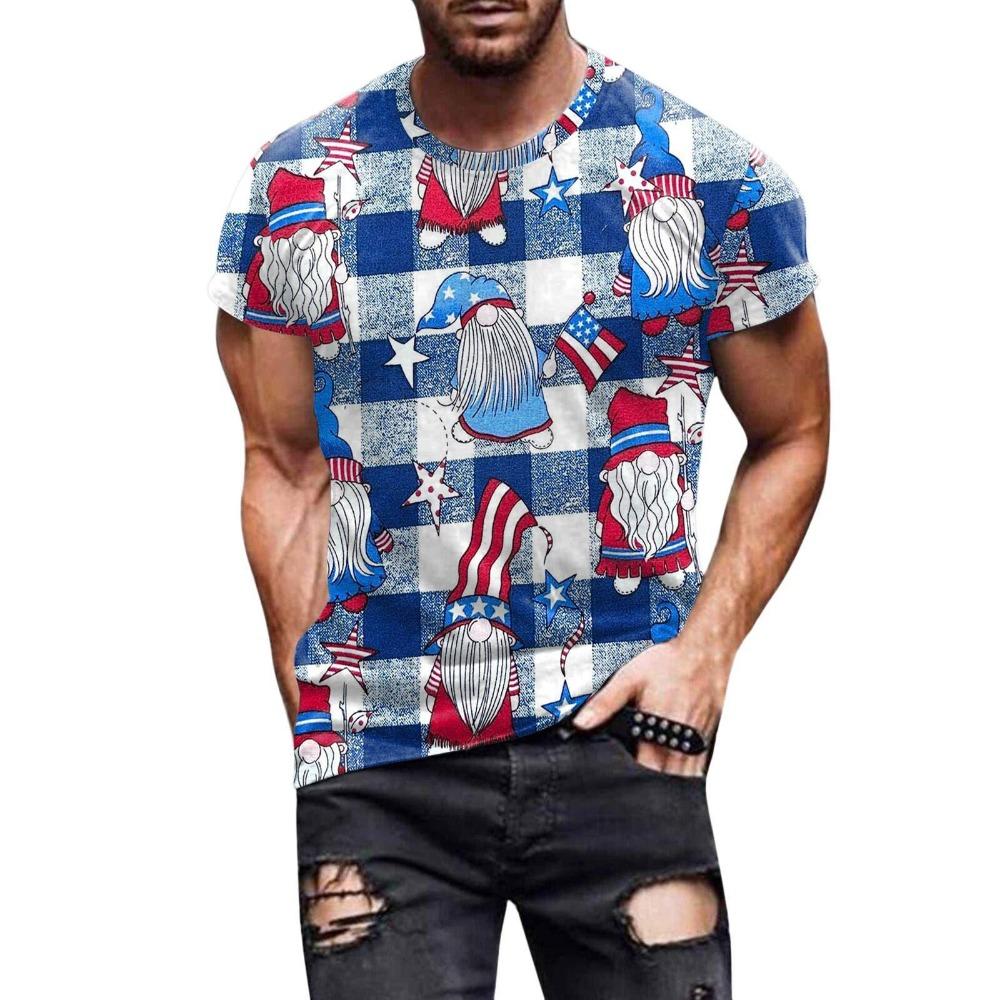 

Flag Pattern 3D Digital Printing Men s Street Trendy Round Neck Short Sleeved T-shirt 6XL