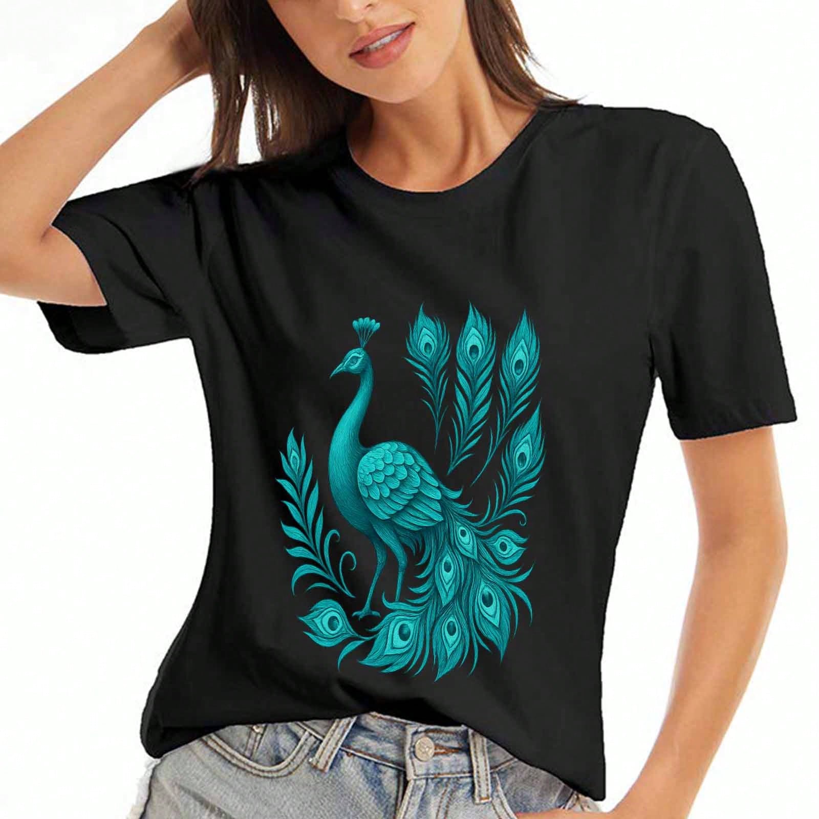 Peacock Bird unisex Cotton T Shirt, Premium Cotton Graphic Tee, Durable, Casual And Fashionable. I m A Peacock You Gotta Let Me Fly Funny Bird Lover G S разноцветный