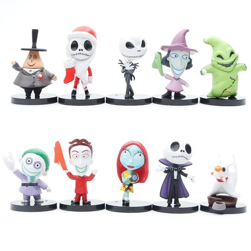 10-Piece Jack Skellington Christmas & Halloween Car Figure Set