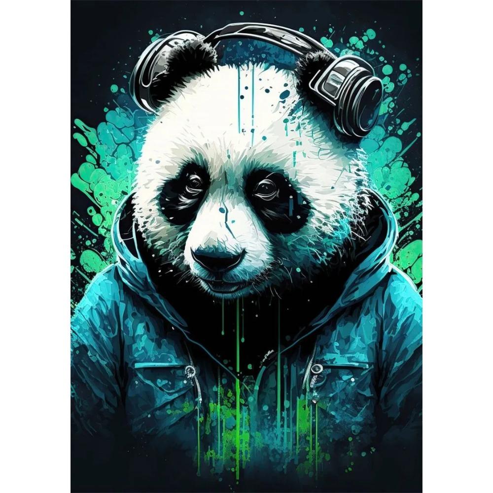 Pop Art Colorful Neon Animals DJ Music Poster Aesthetic Capybara Cat Dog Panda Rabbit Canvas Print Wall Art Mural Room Decor