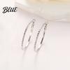 Party Earrings Large Rhinestone Hoop for Women Big Cubic Zirconia