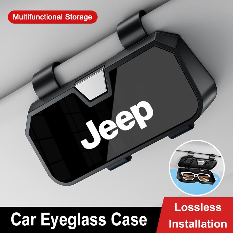 DAIFFT1 Car Glasses Holder Case Eyeglass Holder Storage Organize Box For Jeep Renegade Wrangler Cherokee Compass Patriot Accessories