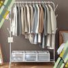 Standing coat rack for coats in the hallway, metal, white, floor-mounted
