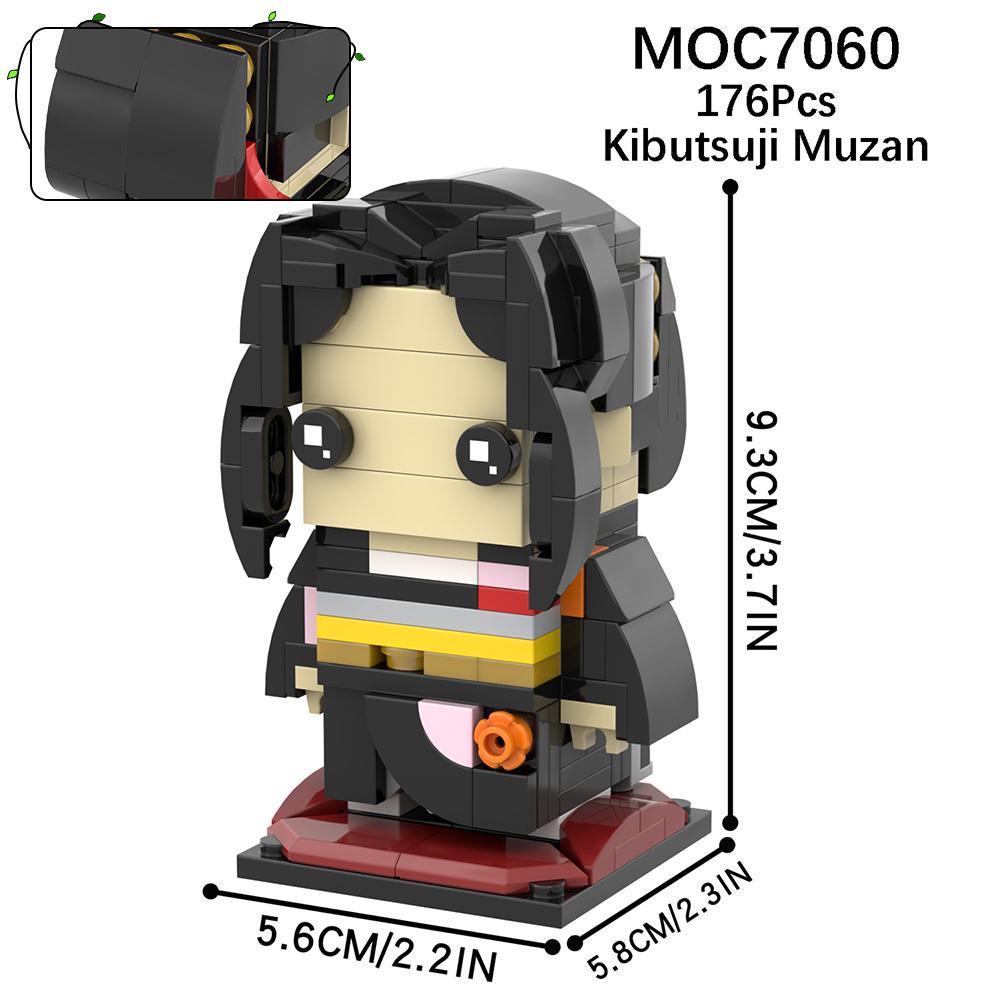 MOC Demon Bricks Anime Figure Slayer Head Tanjirou Mitsuri Inosuke Building Blocks Friends Gift Toys For Children Adult 3D Medol