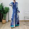 2024 Elegant Middle Eastern Muslim Cardigan Dress with Belt: Trendy Long Robe